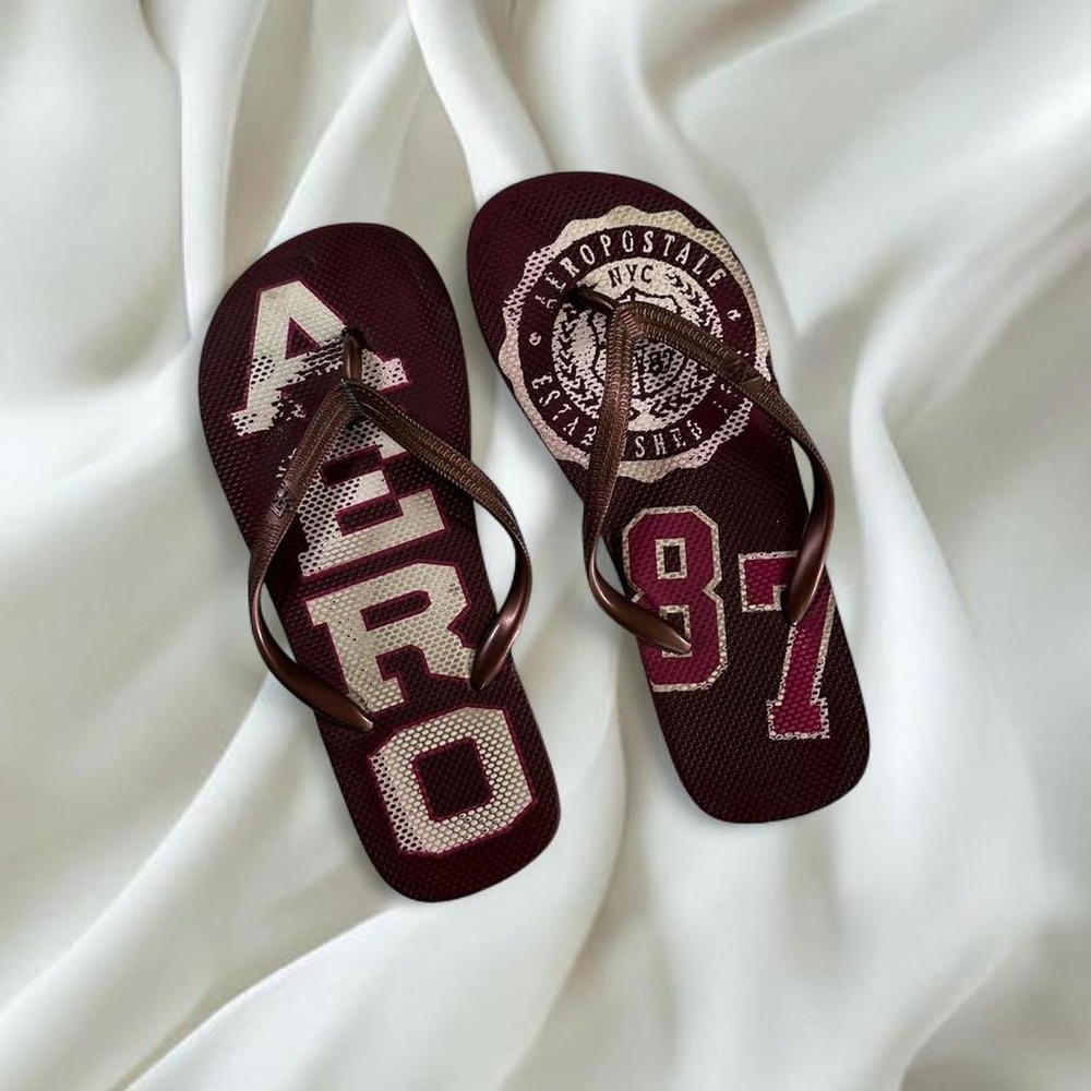 Aeropostale pink graphic logo thong flip flop y2k vintage mcbling